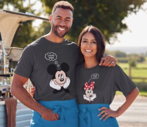 Mickey Mouse Still Gray Couple T-shirt