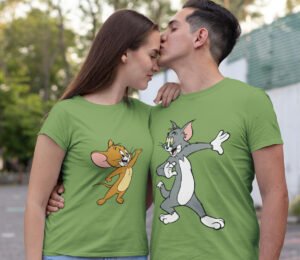 Tom And Jerry Olive Green T-shirt