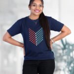 Geometric Design Navi Blue T-shirt
